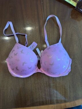 Victoria's Secret Light Pink Butterfly Print T-Shirt Bra